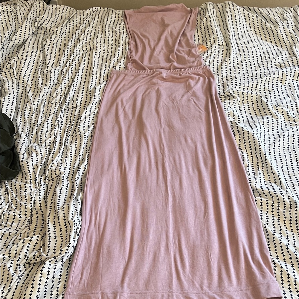 Free People Soft Pink Skirt Set